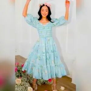 RARE Ivy City Roselyn Dress in Blue - S